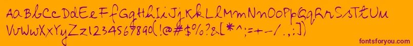 Lehn137-Schriftart – Violette Schriften auf orangefarbenem Hintergrund