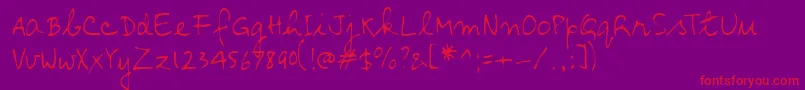 フォントLehn137 – 紫の背景に赤い文字