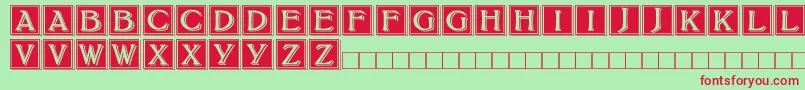 BoltonDropCaps Font – Red Fonts on Green Background