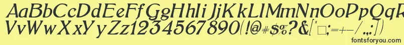 BoltonItalic Font – Black Fonts on Yellow Background