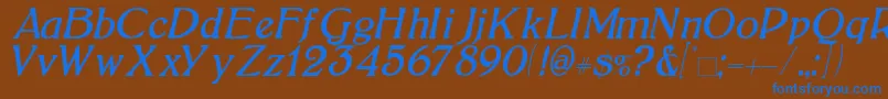 BoltonItalic Font – Blue Fonts on Brown Background