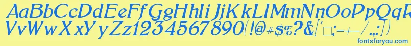 BoltonItalic Font – Blue Fonts on Yellow Background