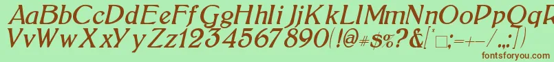 BoltonItalic Font – Brown Fonts on Green Background