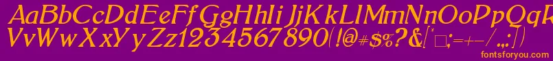 BoltonItalic Font – Orange Fonts on Purple Background