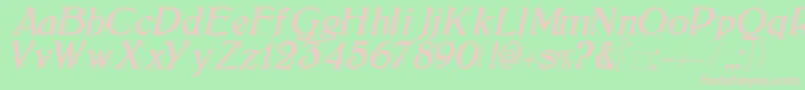 Fonte BoltonItalic – fontes rosa em um fundo verde