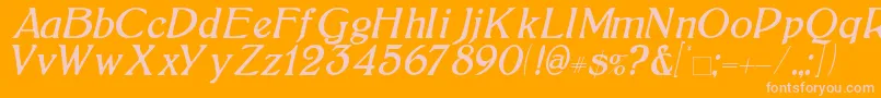 BoltonItalic-fontti – vaaleanpunaiset fontit oranssilla taustalla