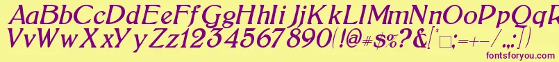 Шрифт BoltonItalic – фиолетовые шрифты на жёлтом фоне