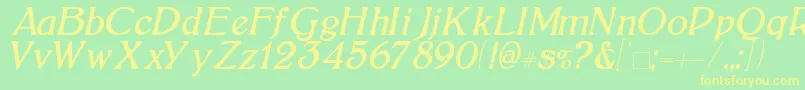 BoltonItalic Font – Yellow Fonts on Green Background