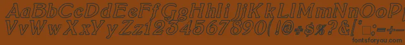 BoltonItalicOutline Font – Black Fonts on Brown Background