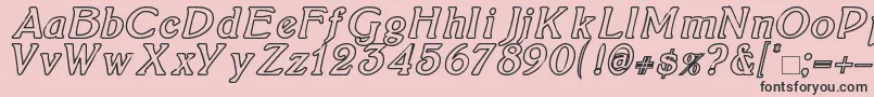 BoltonItalicOutline Font – Black Fonts on Pink Background