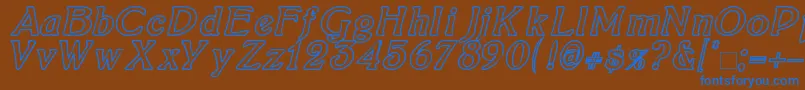 BoltonItalicOutline Font – Blue Fonts on Brown Background