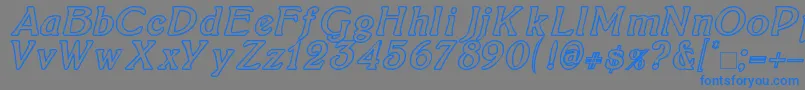 BoltonItalicOutline Font – Blue Fonts on Gray Background