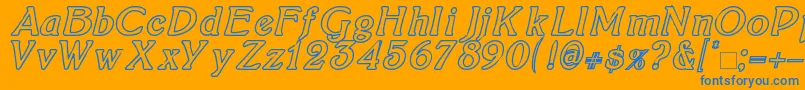 BoltonItalicOutline Font – Blue Fonts on Orange Background