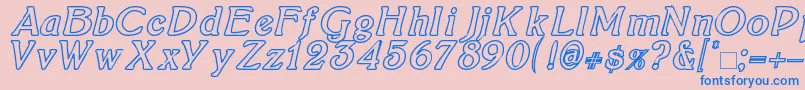 BoltonItalicOutline Font – Blue Fonts on Pink Background