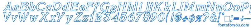 BoltonItalicOutline Font – Blue Fonts on White Background