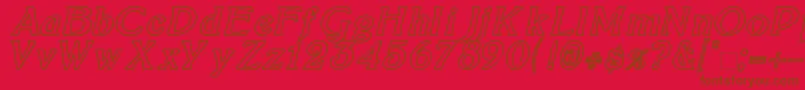 BoltonItalicOutline Font – Brown Fonts on Red Background