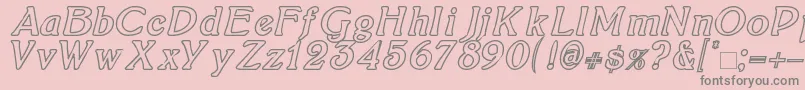 BoltonItalicOutline Font – Gray Fonts on Pink Background