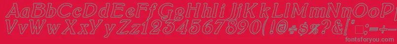 BoltonItalicOutline Font – Gray Fonts on Red Background