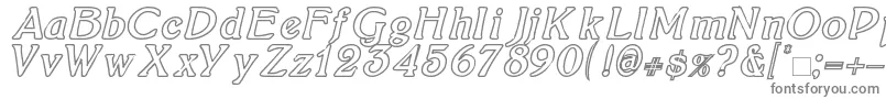 BoltonItalicOutline Font – Gray Fonts on White Background