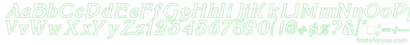 BoltonItalicOutline Font – Green Fonts on White Background