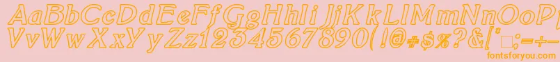 BoltonItalicOutline Font – Orange Fonts on Pink Background