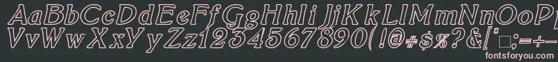 BoltonItalicOutline Font – Pink Fonts on Black Background