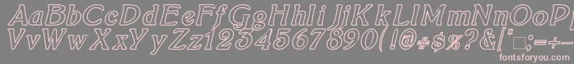 BoltonItalicOutline Font – Pink Fonts on Gray Background