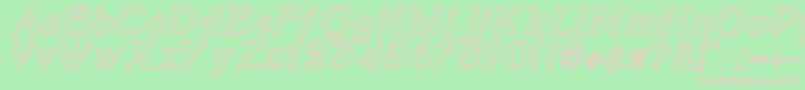 BoltonItalicOutline Font – Pink Fonts on Green Background