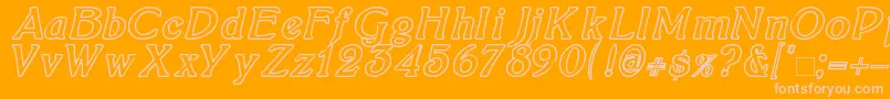 BoltonItalicOutline Font – Pink Fonts on Orange Background