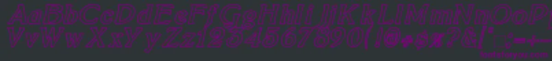 BoltonItalicOutline Font – Purple Fonts on Black Background