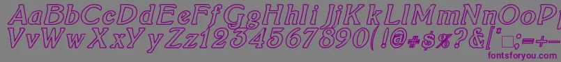 BoltonItalicOutline Font – Purple Fonts on Gray Background