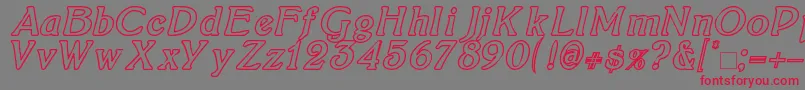BoltonItalicOutline Font – Red Fonts on Gray Background
