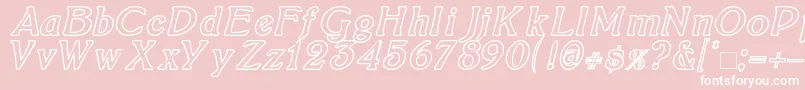 BoltonItalicOutline Font – White Fonts on Pink Background