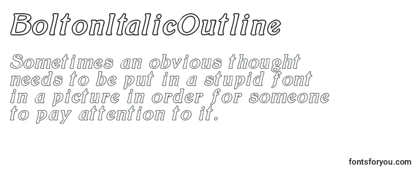 BoltonItalicOutline (121813) フォントのレビュー