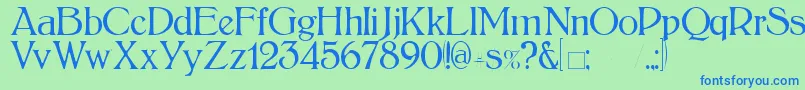 BoltonLight Font – Blue Fonts on Green Background