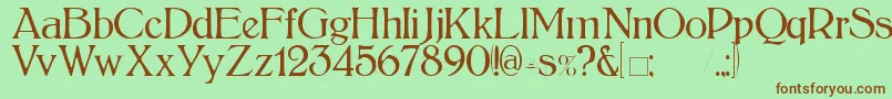 BoltonLight Font – Brown Fonts on Green Background