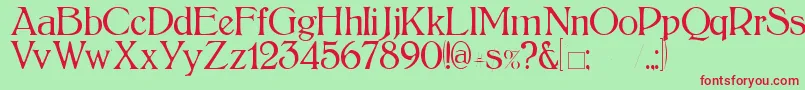 BoltonLight Font – Red Fonts on Green Background