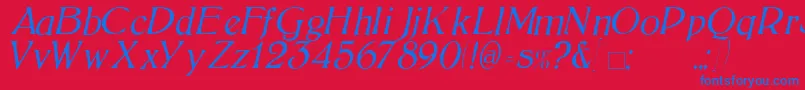 BoltonLightItalic-fontti – siniset fontit punaisella taustalla