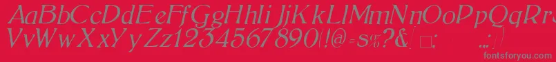 BoltonLightItalic Font – Gray Fonts on Red Background