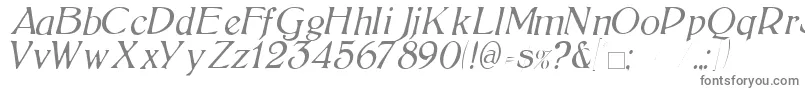 BoltonLightItalic Font – Gray Fonts on White Background