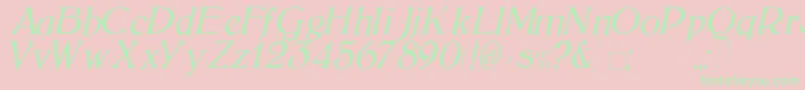 BoltonLightItalic Font – Green Fonts on Pink Background