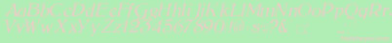 BoltonLightItalic Font – Pink Fonts on Green Background