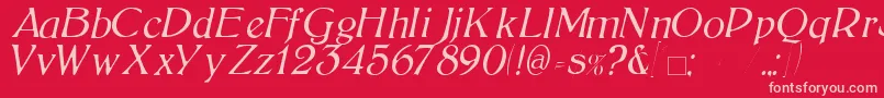 BoltonLightItalic Font – Pink Fonts on Red Background