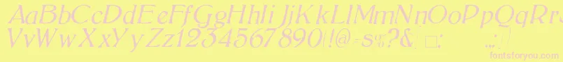 BoltonLightItalic Font – Pink Fonts on Yellow Background