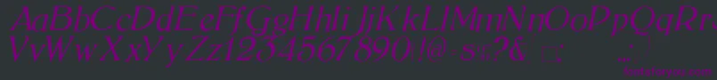 Police BoltonLightItalic – polices violettes sur fond noir