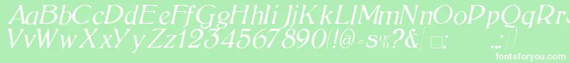 BoltonLightItalic Font – White Fonts on Green Background