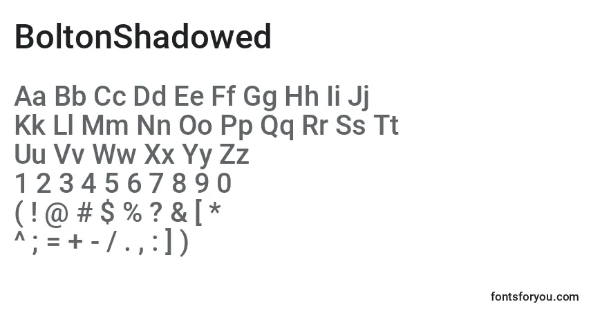 Czcionka BoltonShadowed (121817) – alfabet, cyfry, specjalne znaki