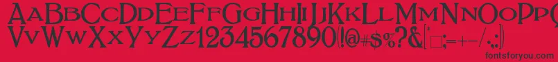 BoltonTitling Font – Black Fonts on Red Background