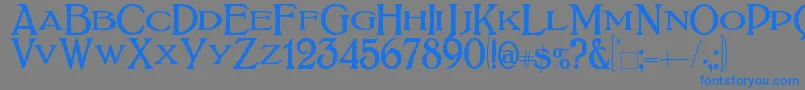 フォントBoltonTitling – 灰色の背景に青い文字