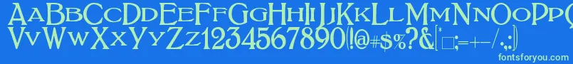 BoltonTitling Font – Green Fonts on Blue Background